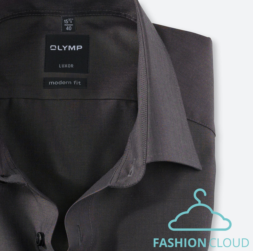 Hemden lange mouw grijs OLYMP