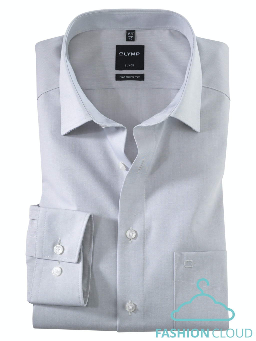 Hemden lange mouw grijs OLYMP