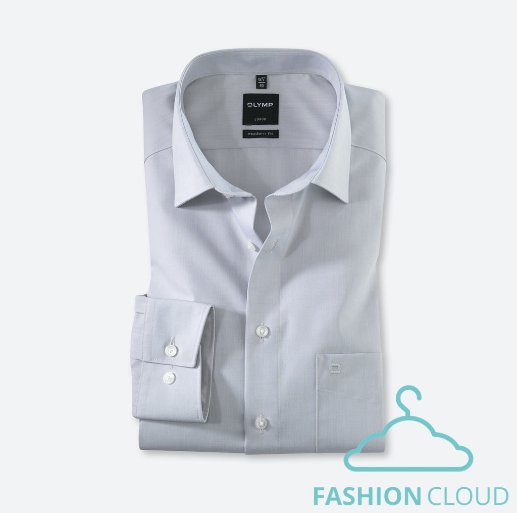 Hemden lange mouw grijs OLYMP