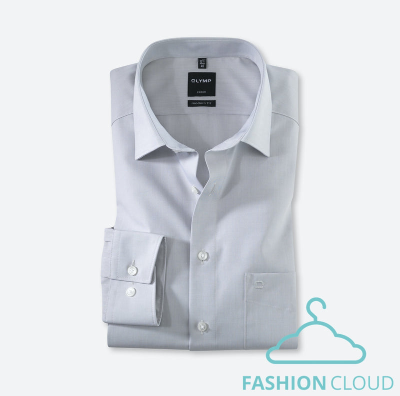 Hemden lange mouw grijs OLYMP