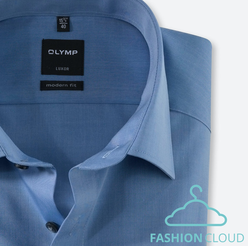 Hemden lange mouw blauw OLYMP