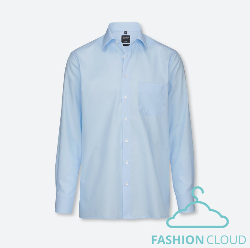 Hemden lange mouw blauw OLYMP
