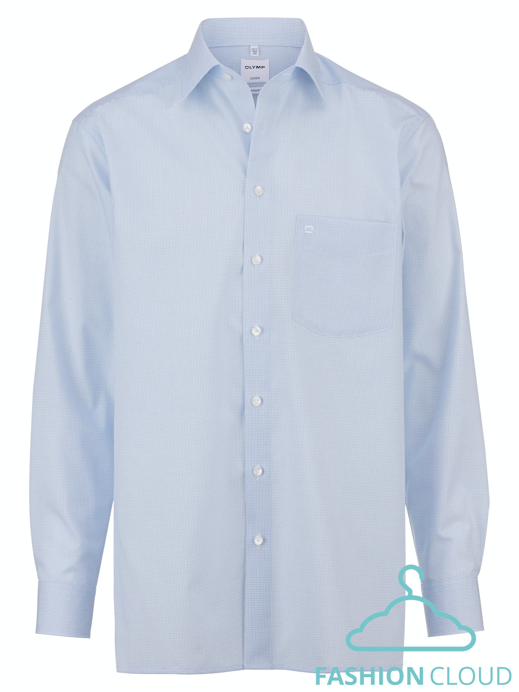 Hemden lange mouw blauw OLYMP