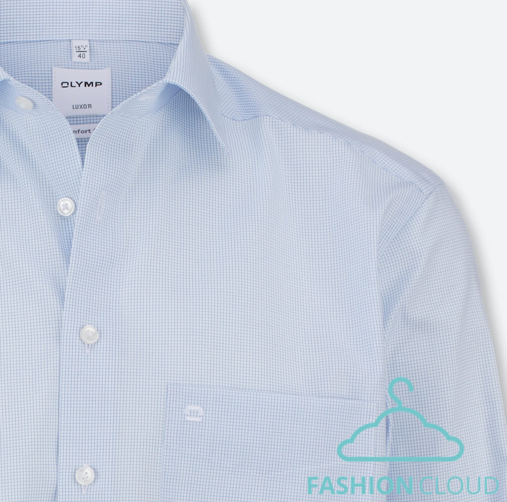 Hemden lange mouw blauw OLYMP