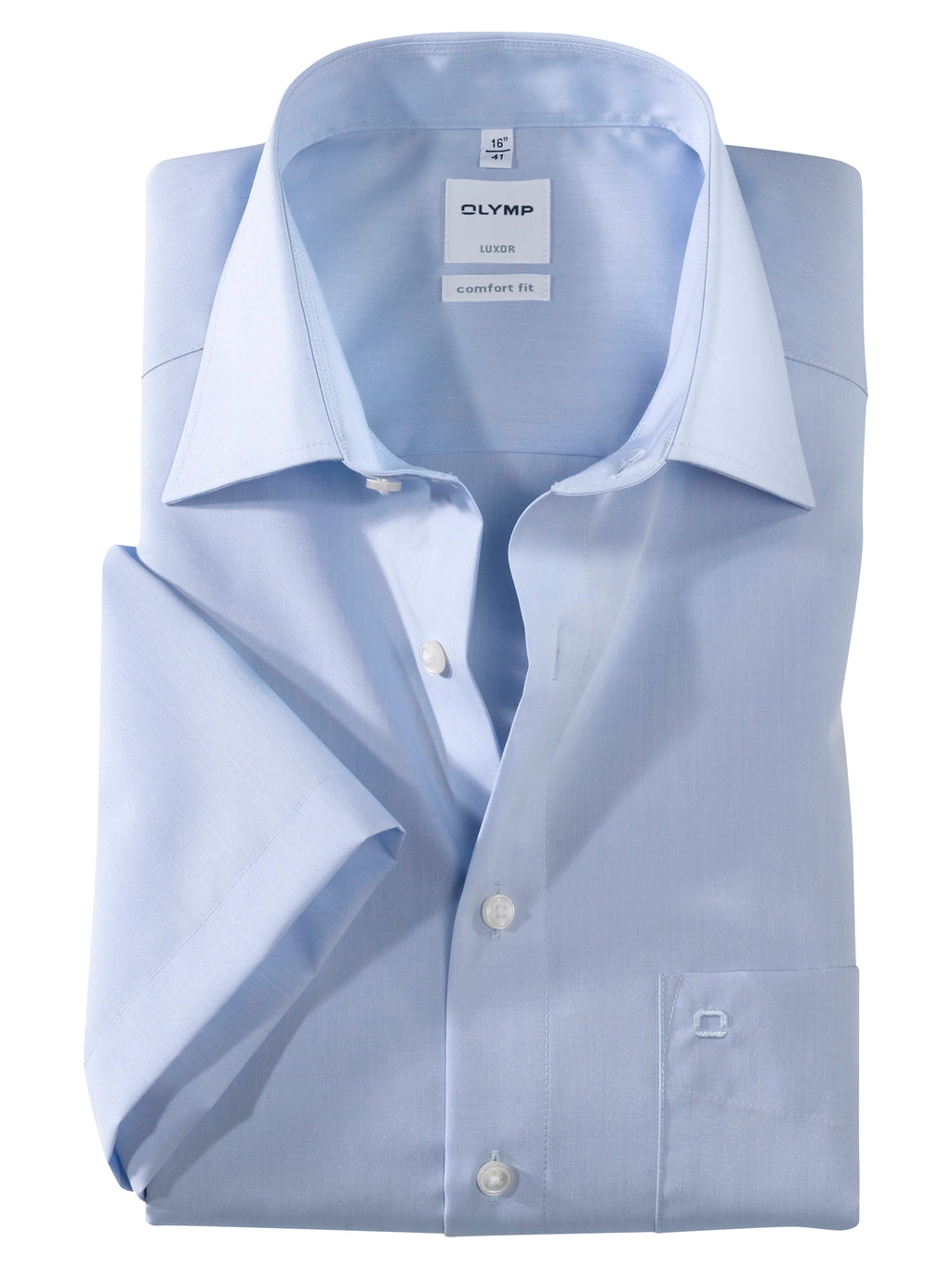 Hemden korte mouw blauw OLYMP