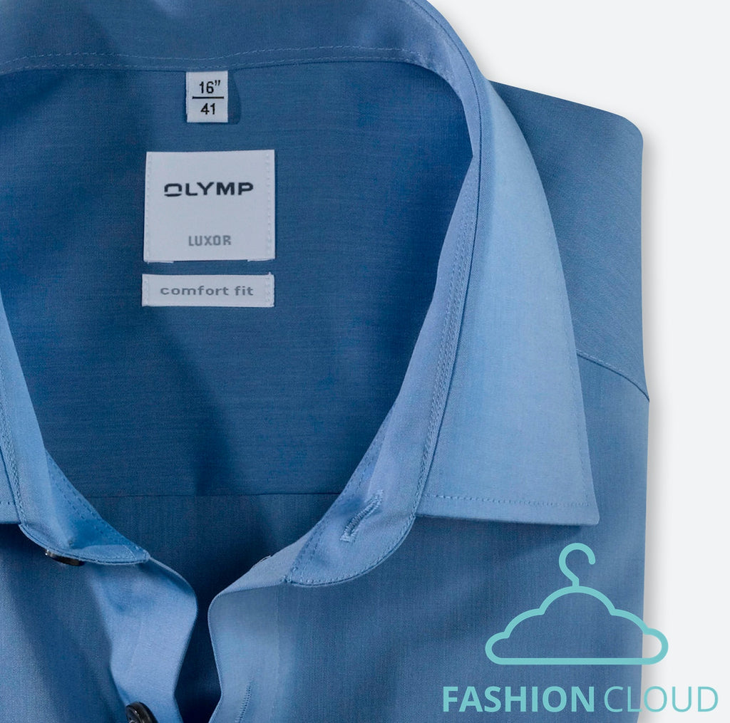 Hemden lange mouw blauw OLYMP