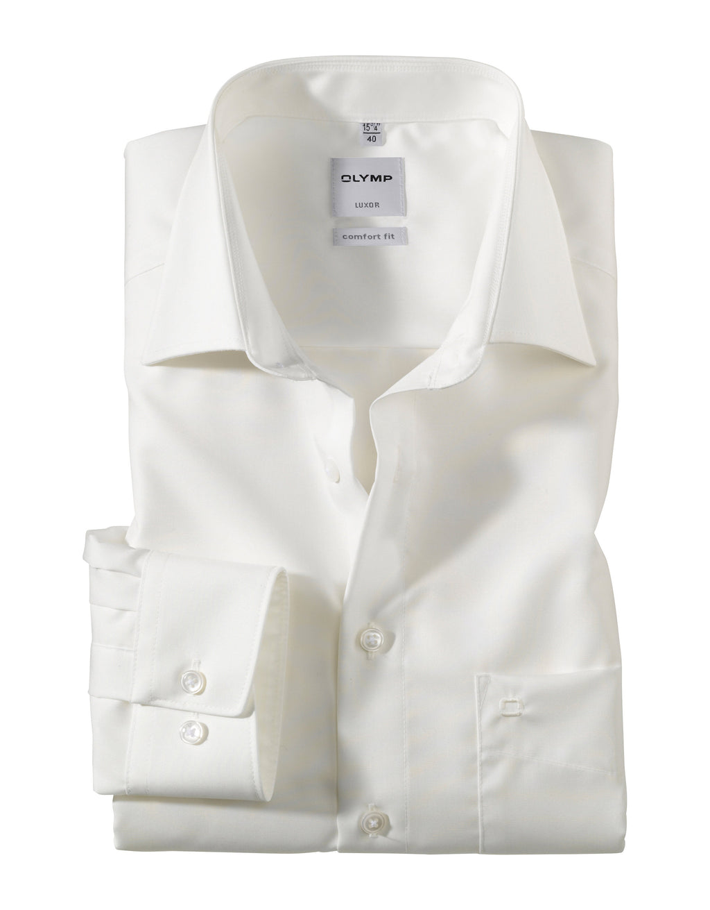 Hemden lange mouw beige OLYMP