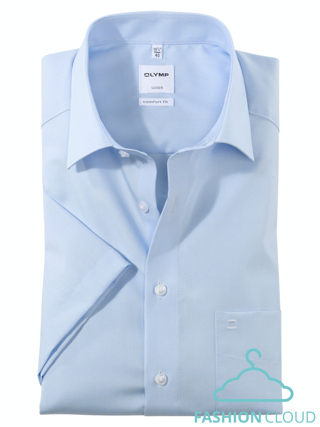 Hemden korte mouw blauw OLYMP