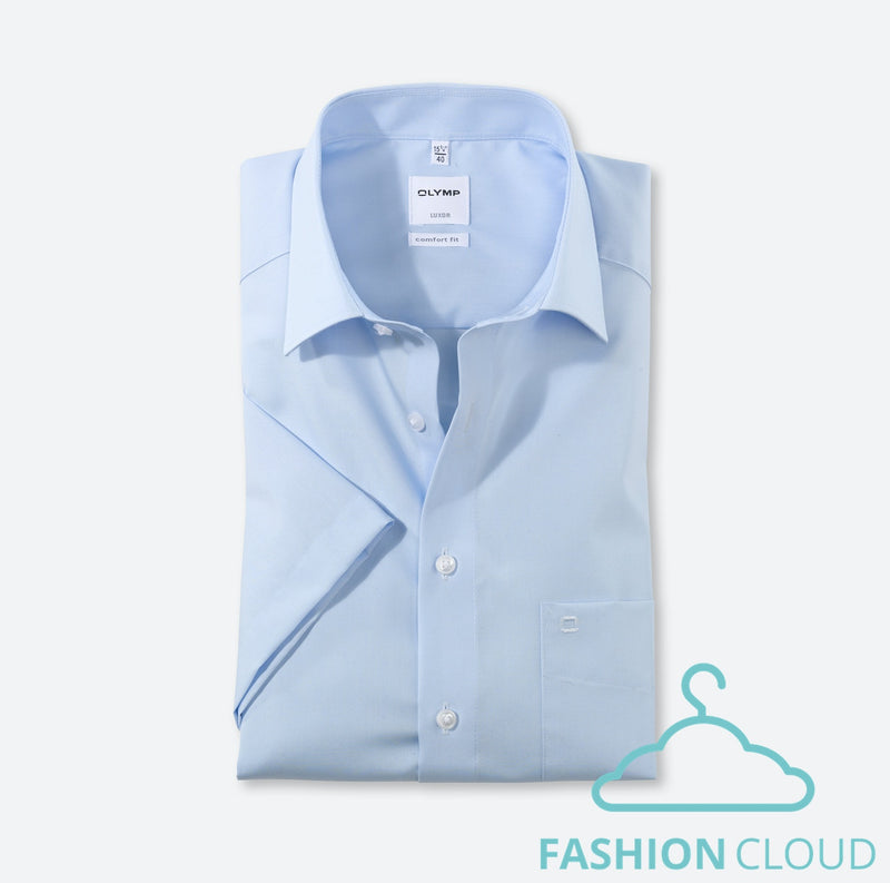 Hemden korte mouw blauw OLYMP