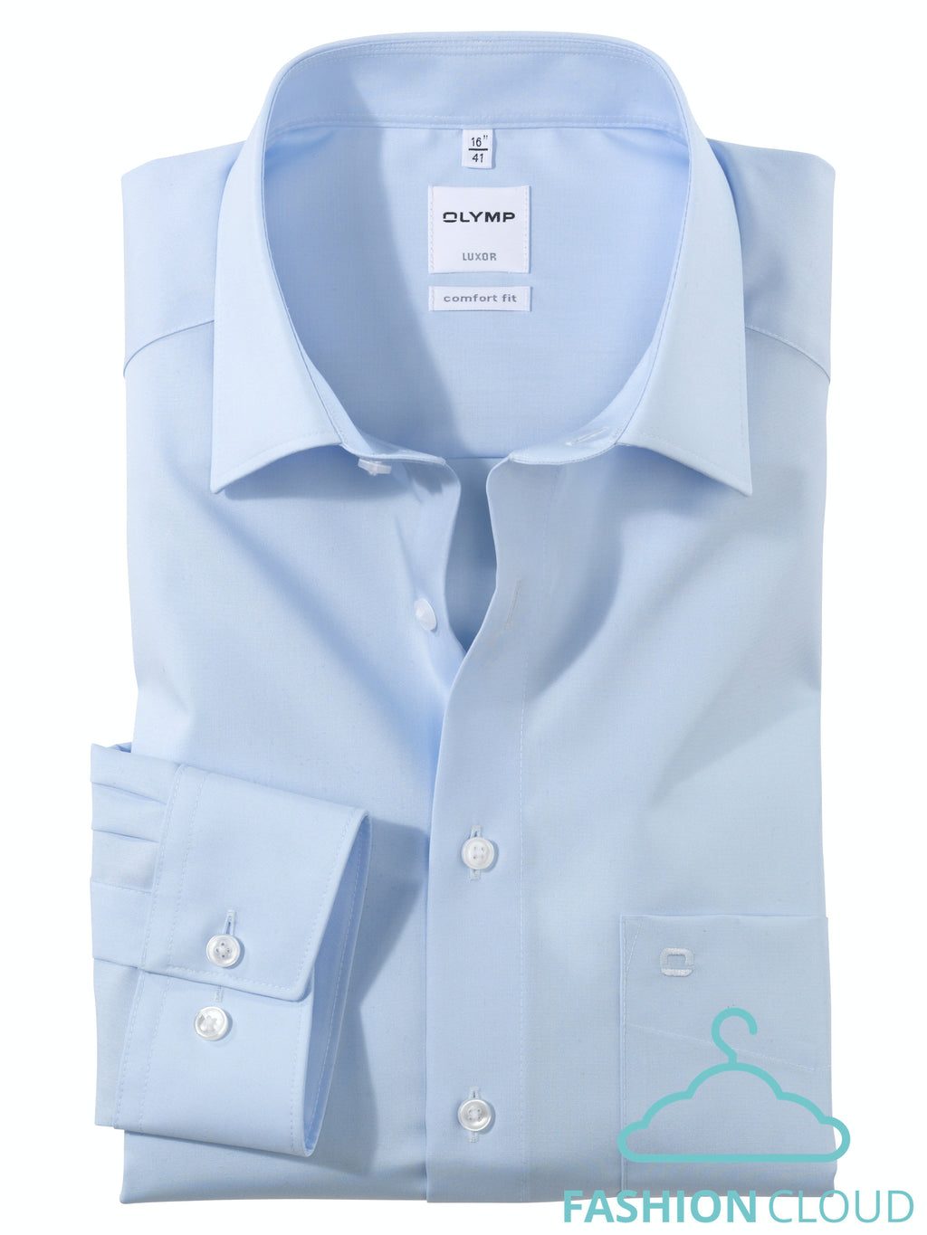 Hemden lange mouw blauw OLYMP