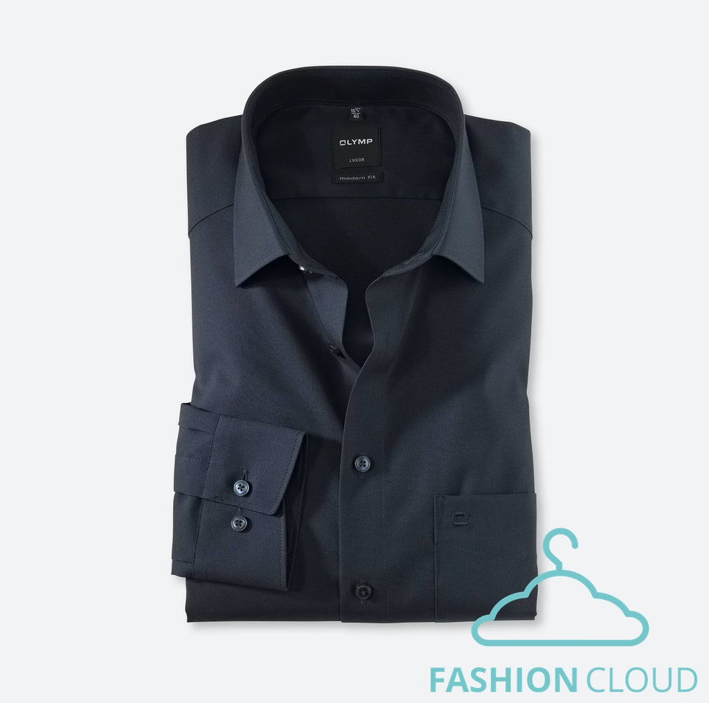 Hemden lange mouw navy OLYMP