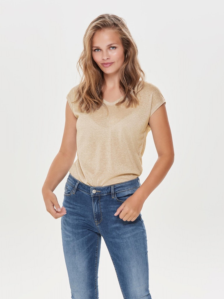 T-shirts korte mouw beige ONLY