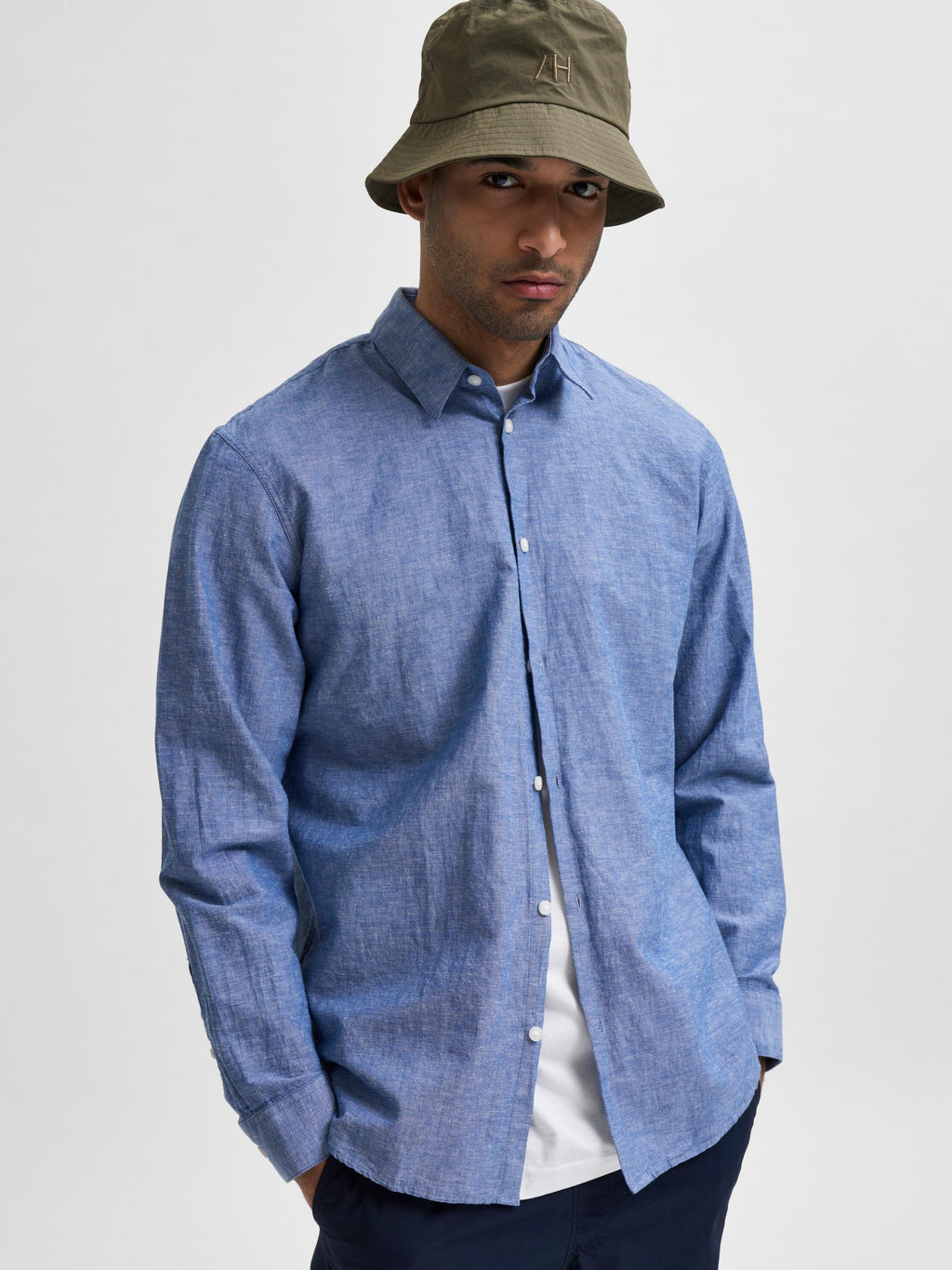 Hemden lange mouw blauw Selected HOMME