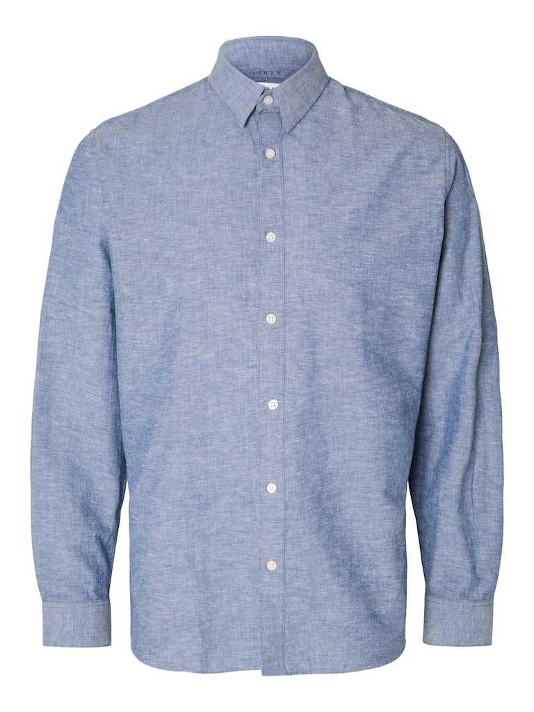 Hemden lange mouw blauw Selected HOMME