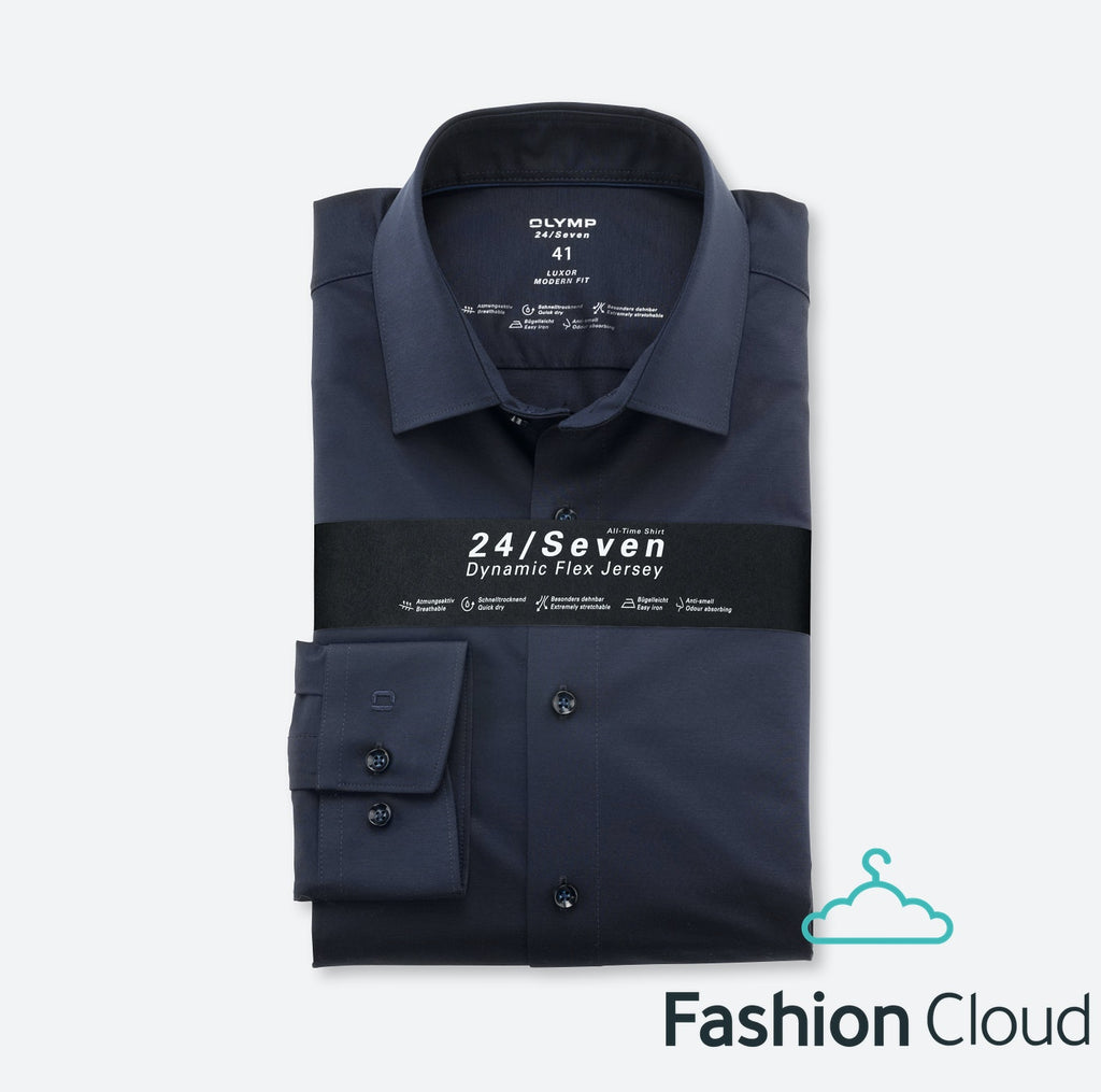 Hemden lange mouw navy OLYMP