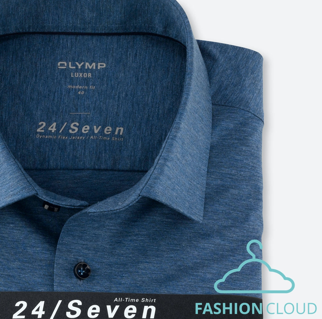 Hemden lange mouw blauw OLYMP