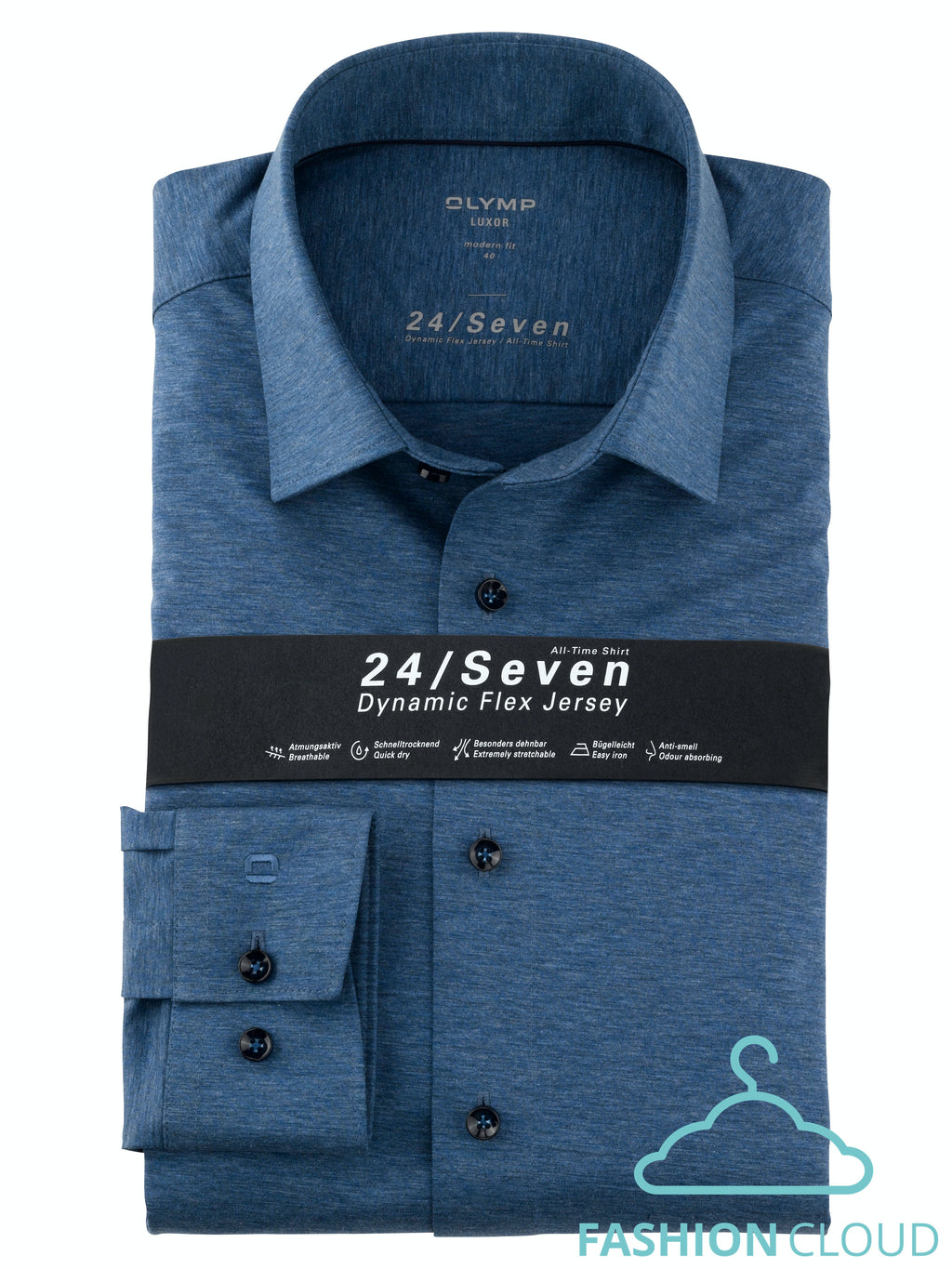 Hemden lange mouw blauw OLYMP