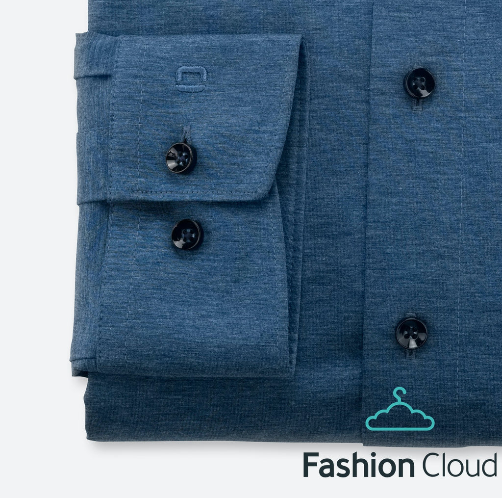 Hemden lange mouw blauw OLYMP