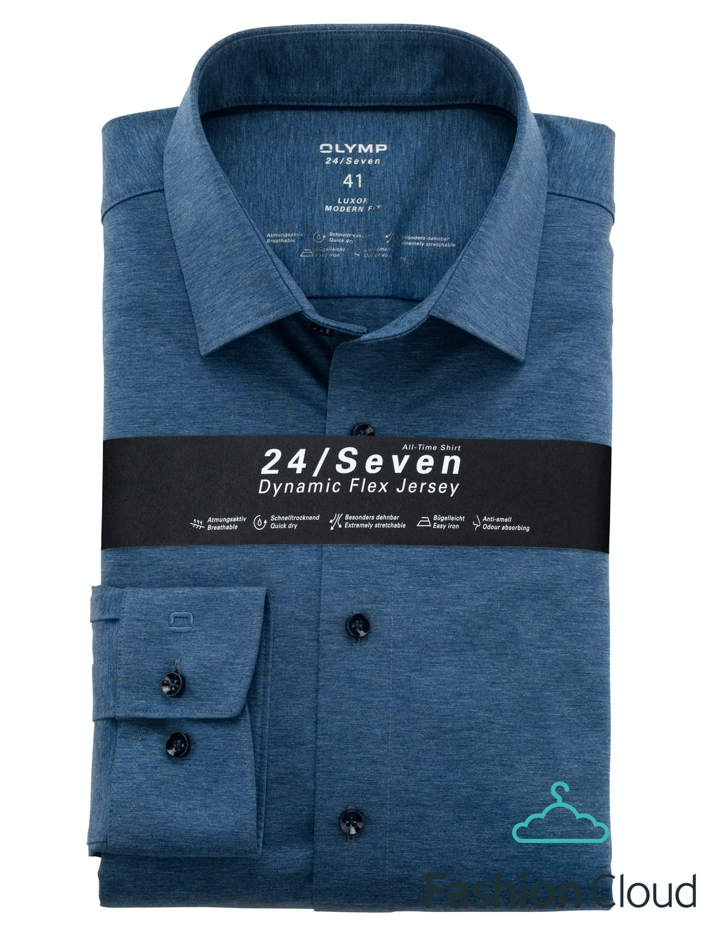 Hemden lange mouw blauw OLYMP