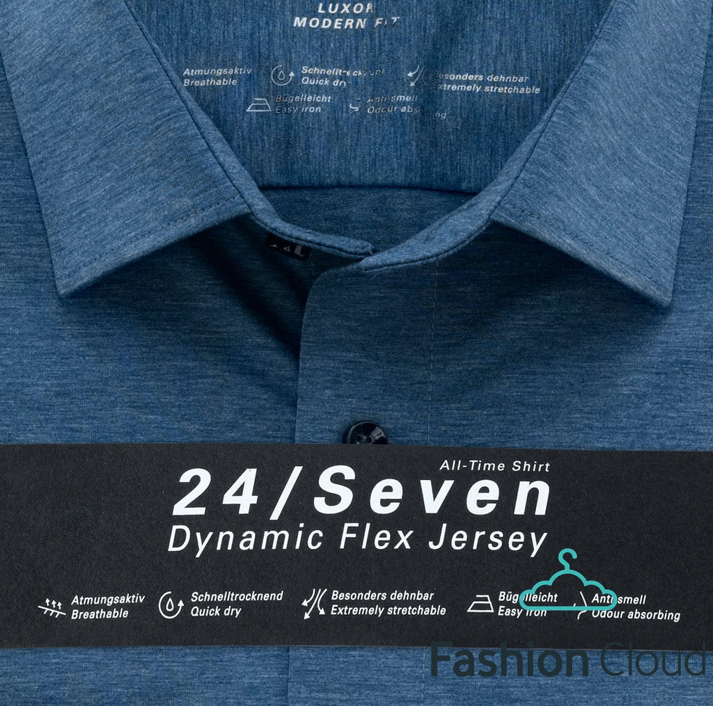 Hemden lange mouw blauw OLYMP