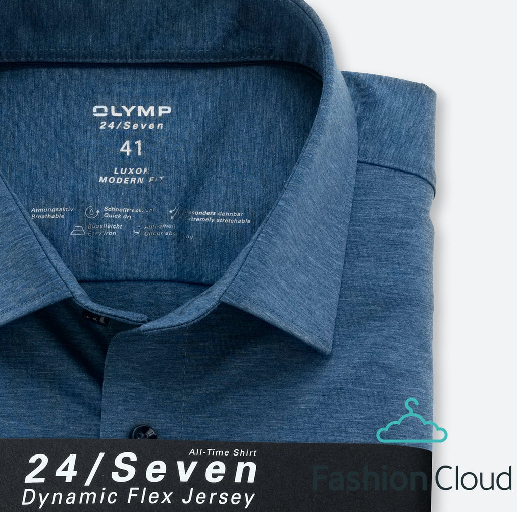 Hemden lange mouw blauw OLYMP