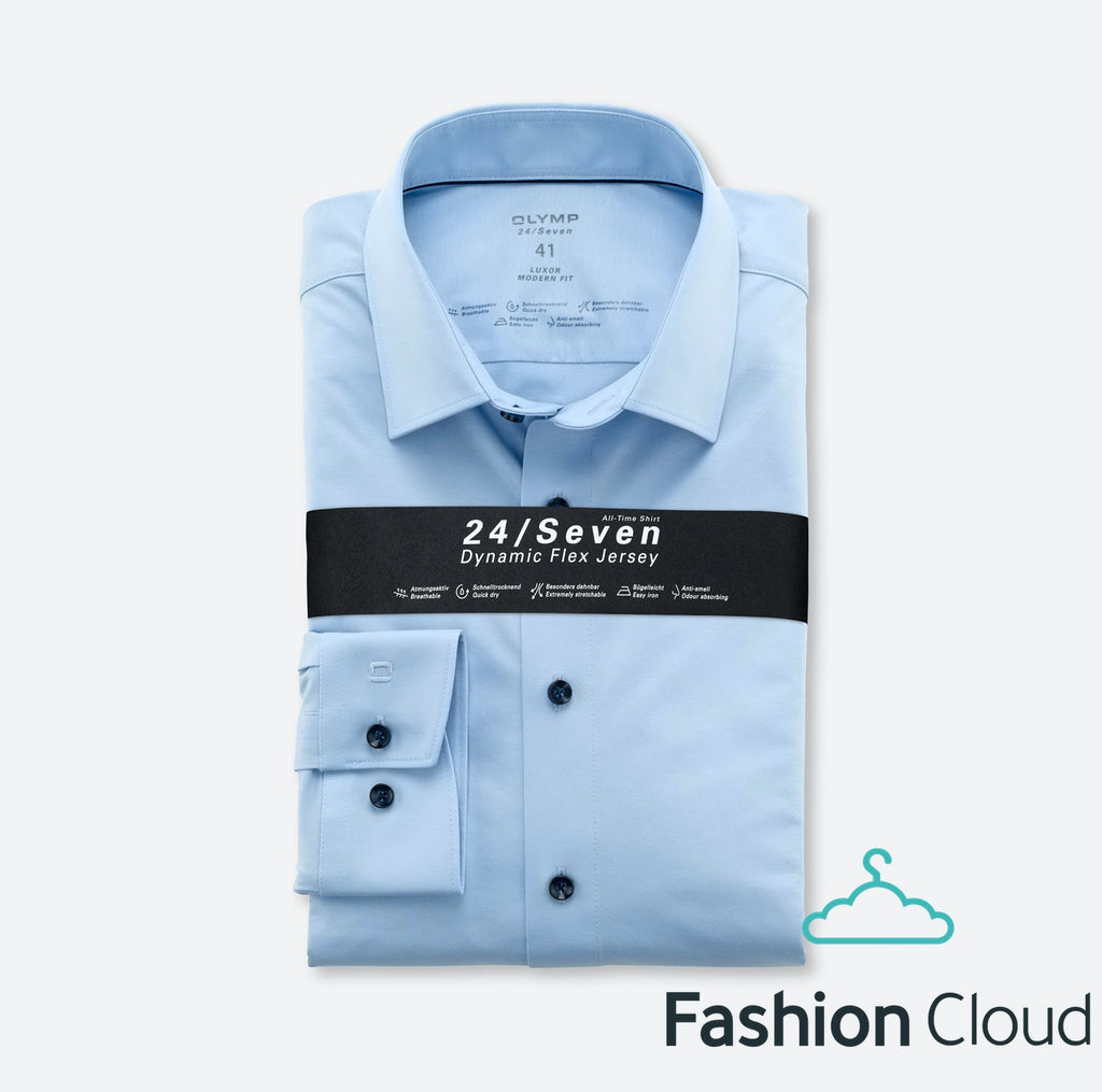 Hemden lange mouw blauw OLYMP