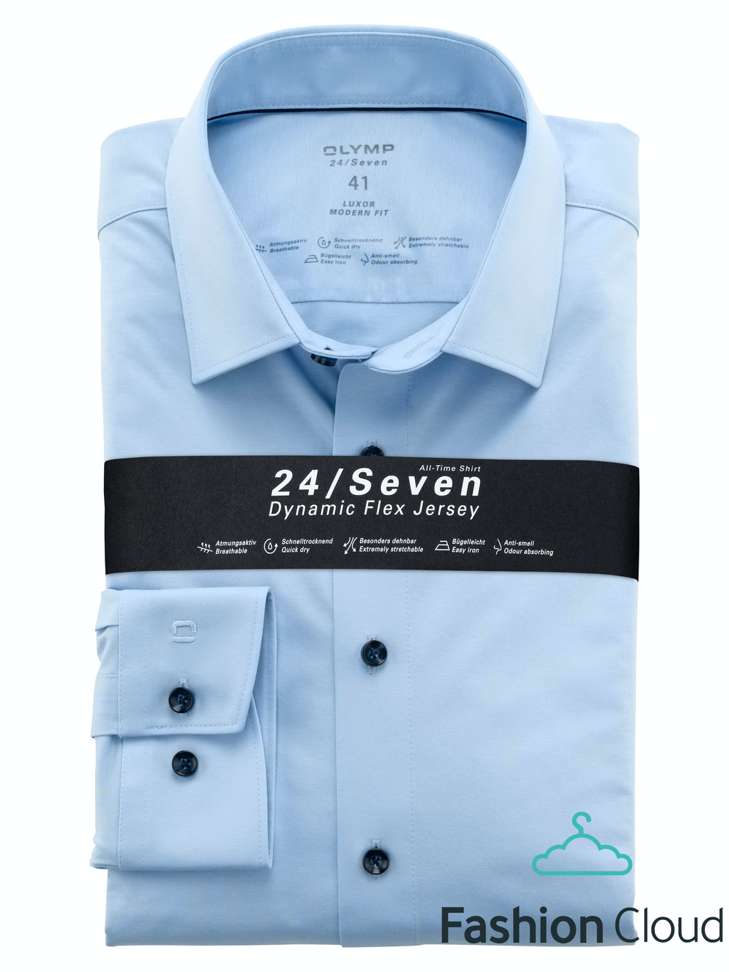 Hemden lange mouw blauw OLYMP