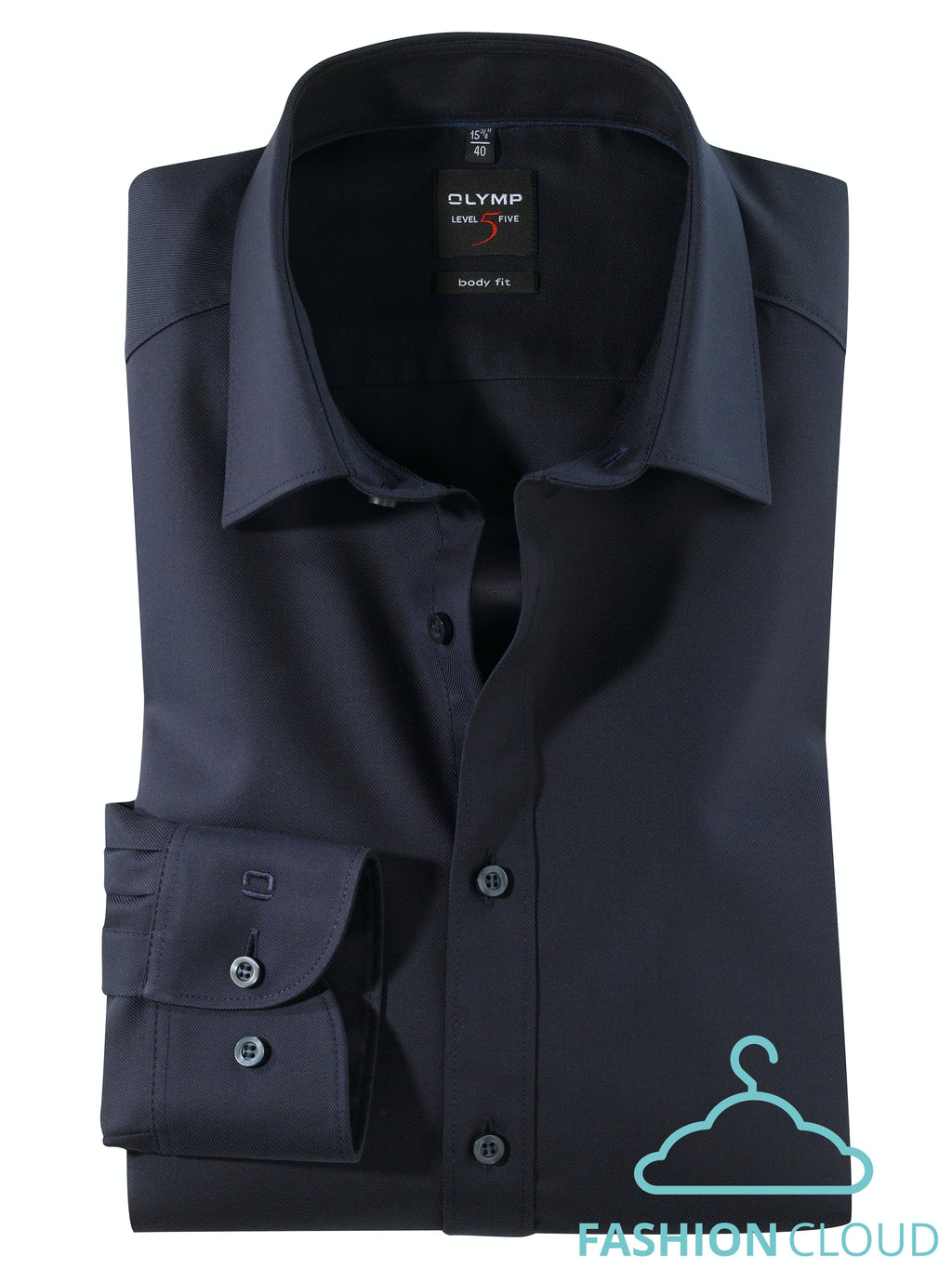 Hemden lange mouw blauw OLYMP