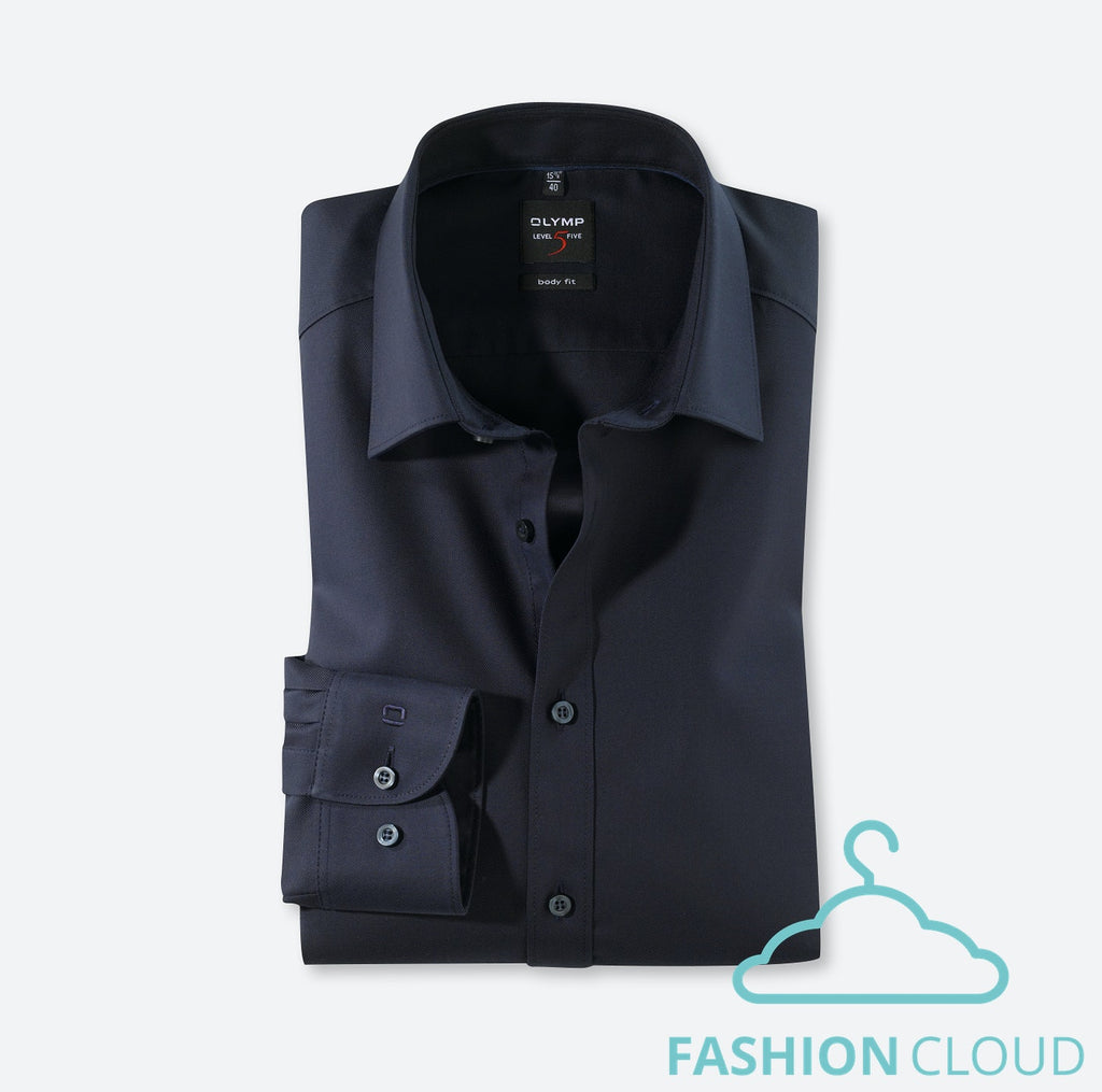 Hemden lange mouw blauw OLYMP