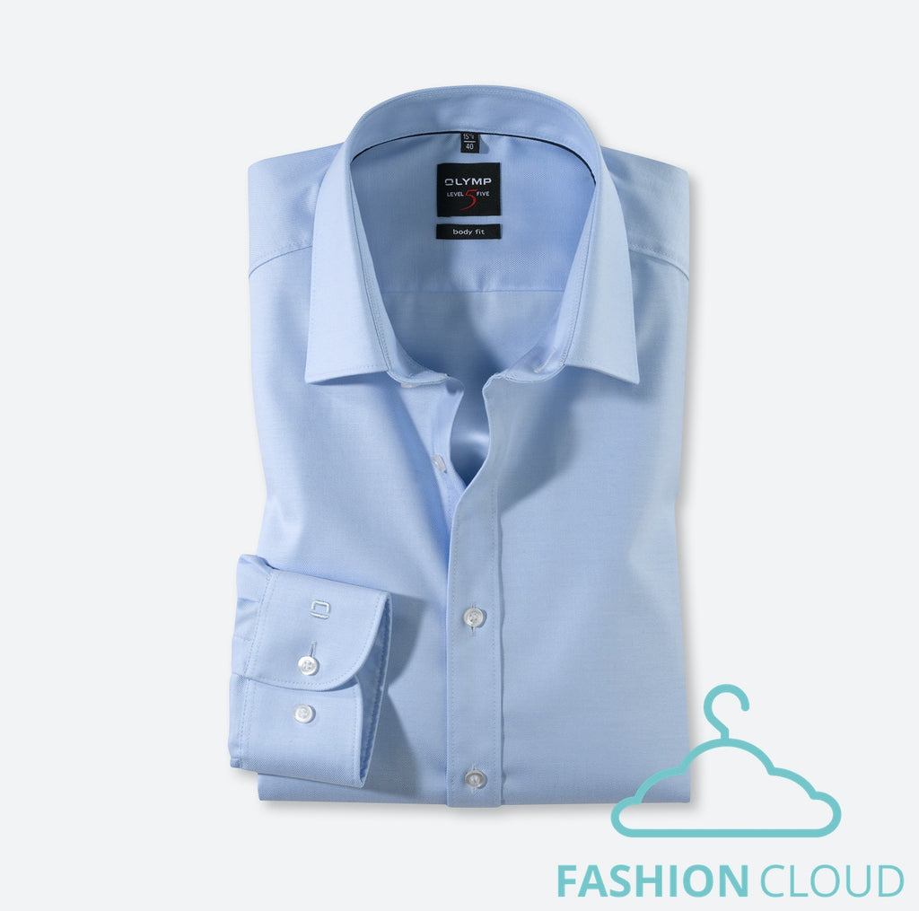 Hemden lange mouw blauw OLYMP
