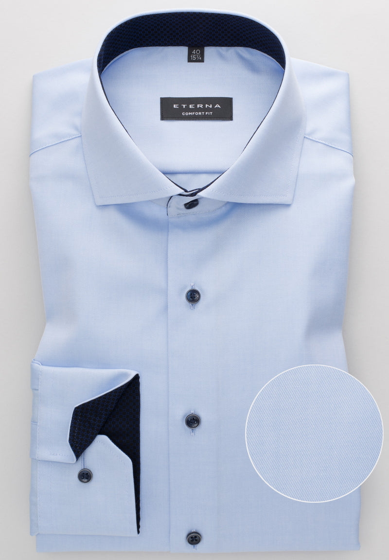 Hemden lange mouw blauw ETERNA