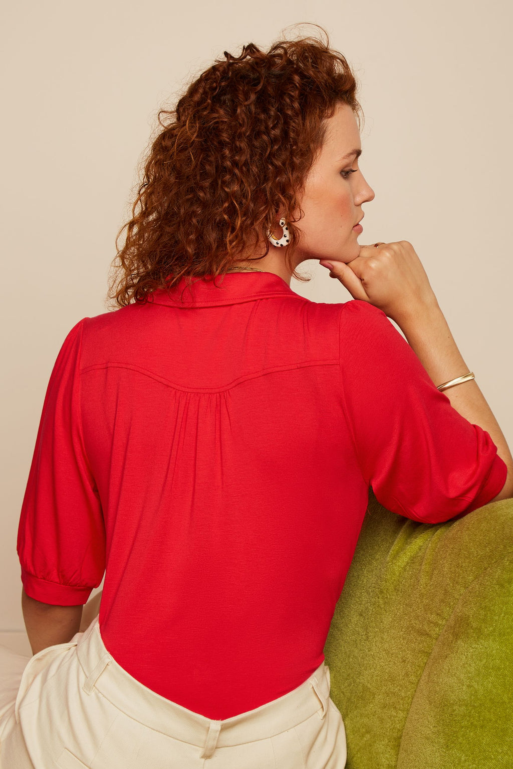 Blouses korte mouw rood King Louie