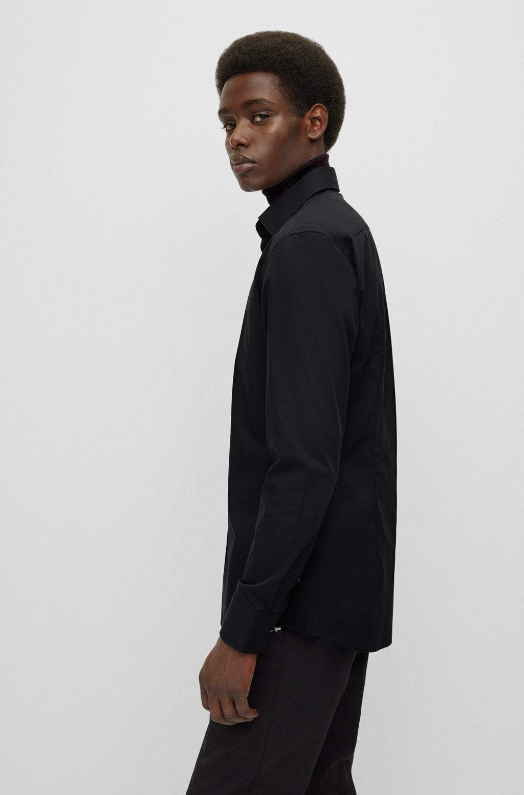 Hemden lange mouw zwart Boss Men Black