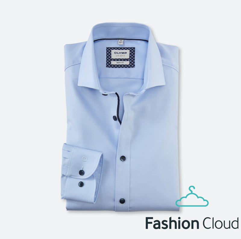 Hemden lange mouw blauw OLYMP