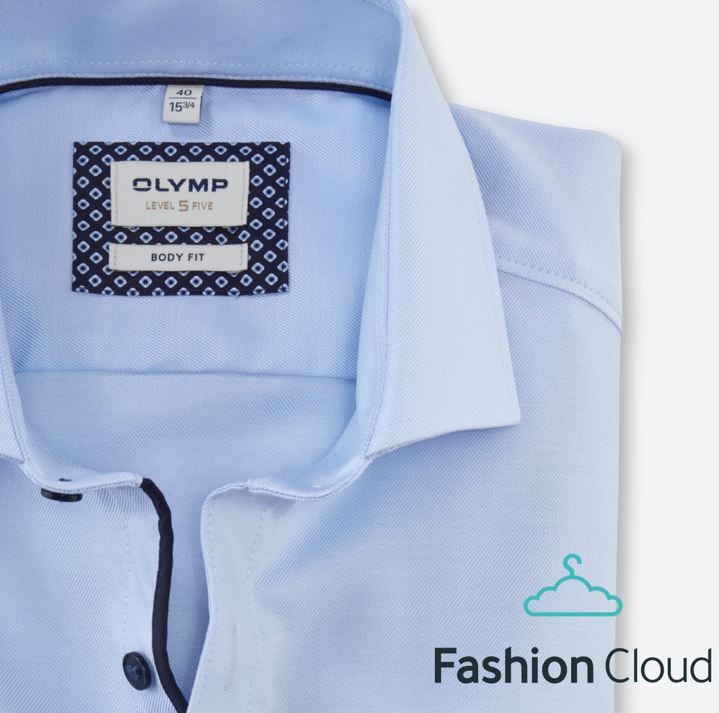 Hemden lange mouw blauw OLYMP