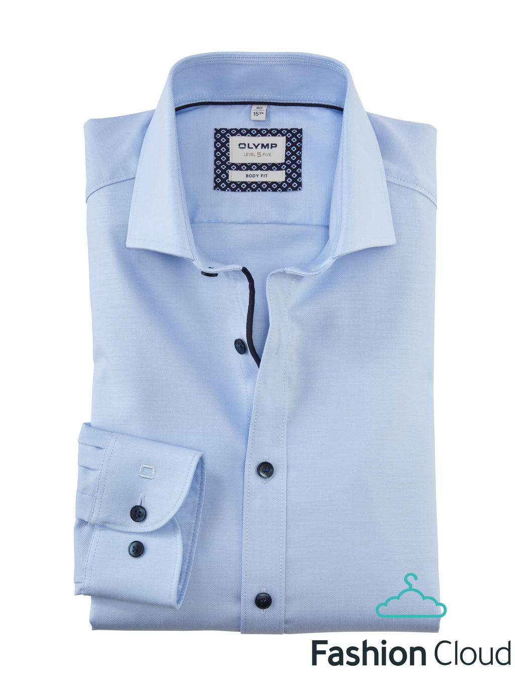 Hemden lange mouw blauw OLYMP