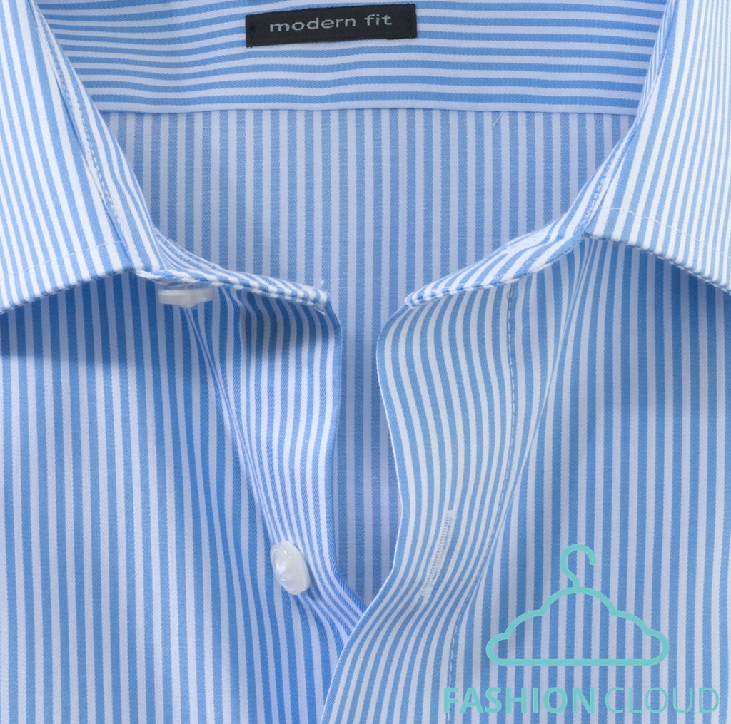 Hemden lange mouw blauw OLYMP