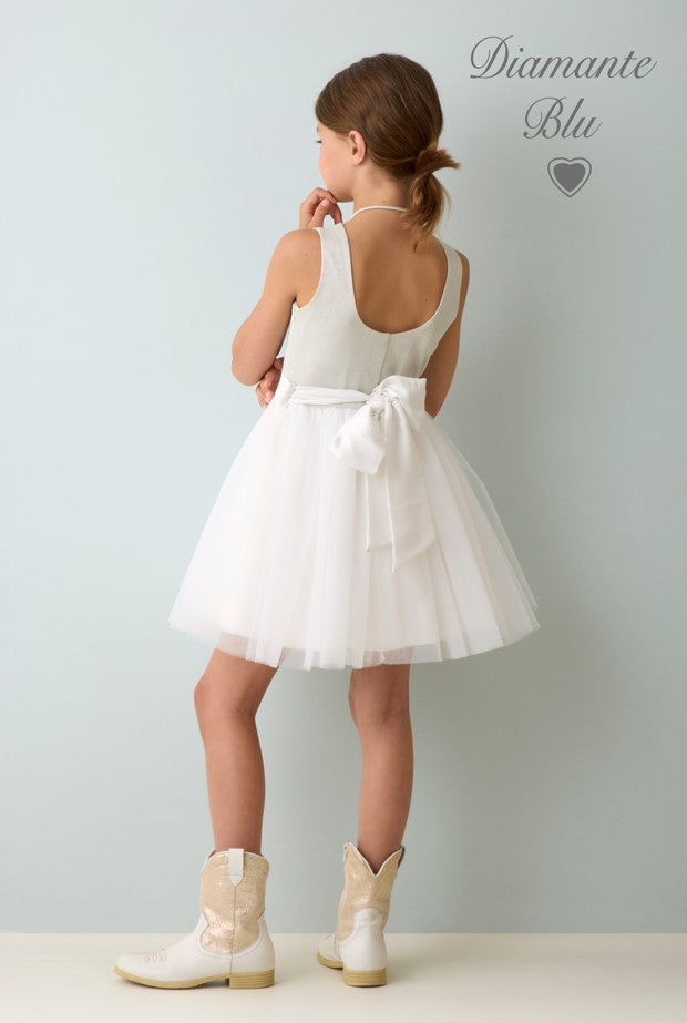 Jurken zonder mouw wit Diamante Blu