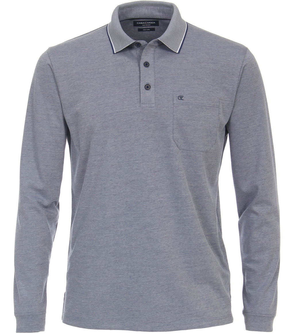 Polo's lange mouw blauw Casa Moda