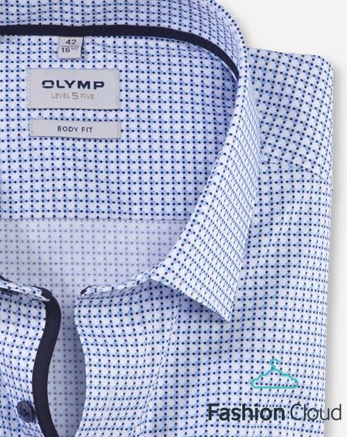 Hemden lange mouw blauw OLYMP