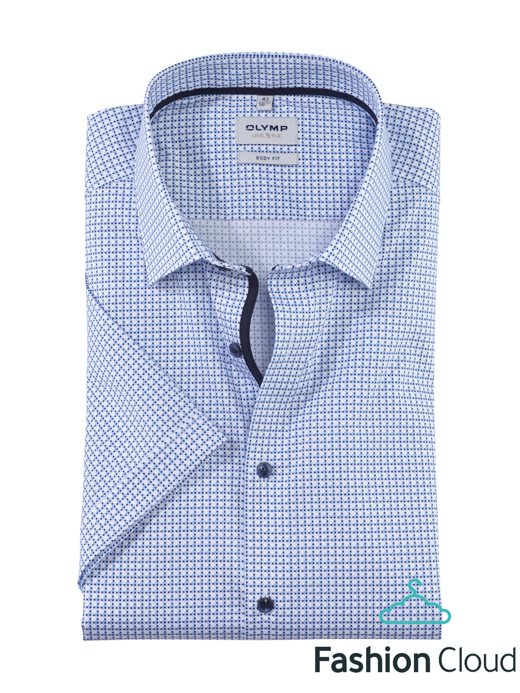 Hemden lange mouw blauw OLYMP