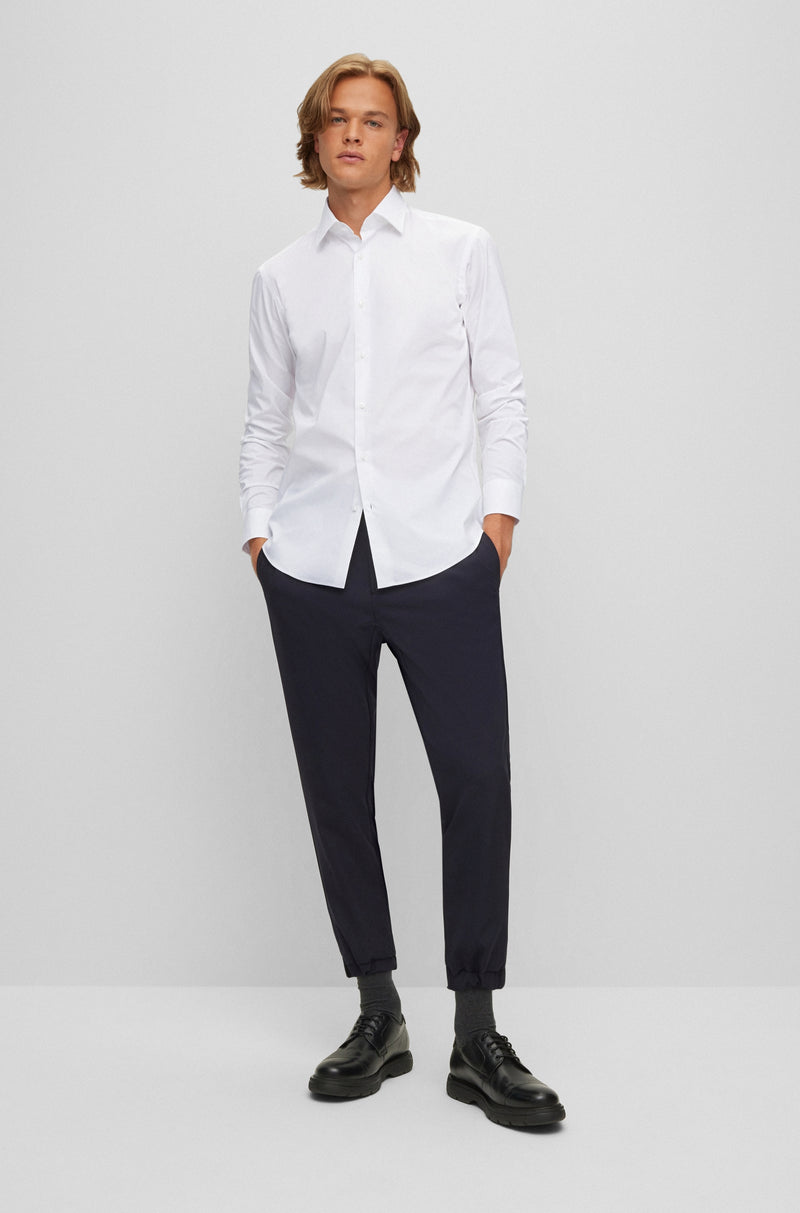 Hemden lange mouw wit Boss Men Black