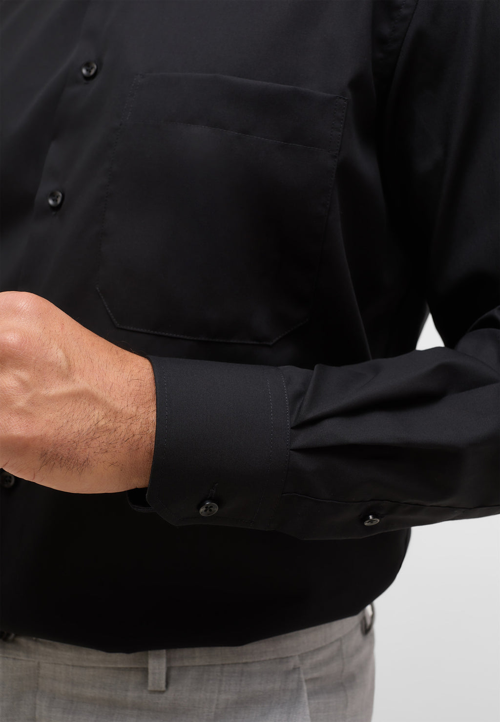 Hemden lange mouw zwart ETERNA