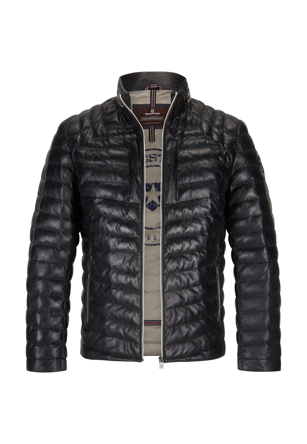 Leren jassen blauw Milestone