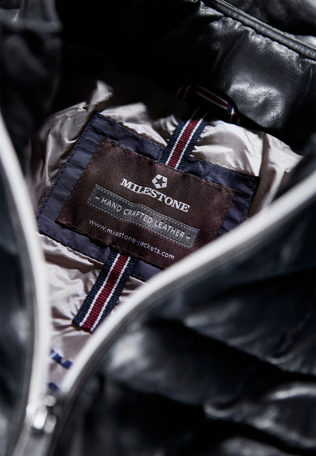 Leren jassen blauw Milestone