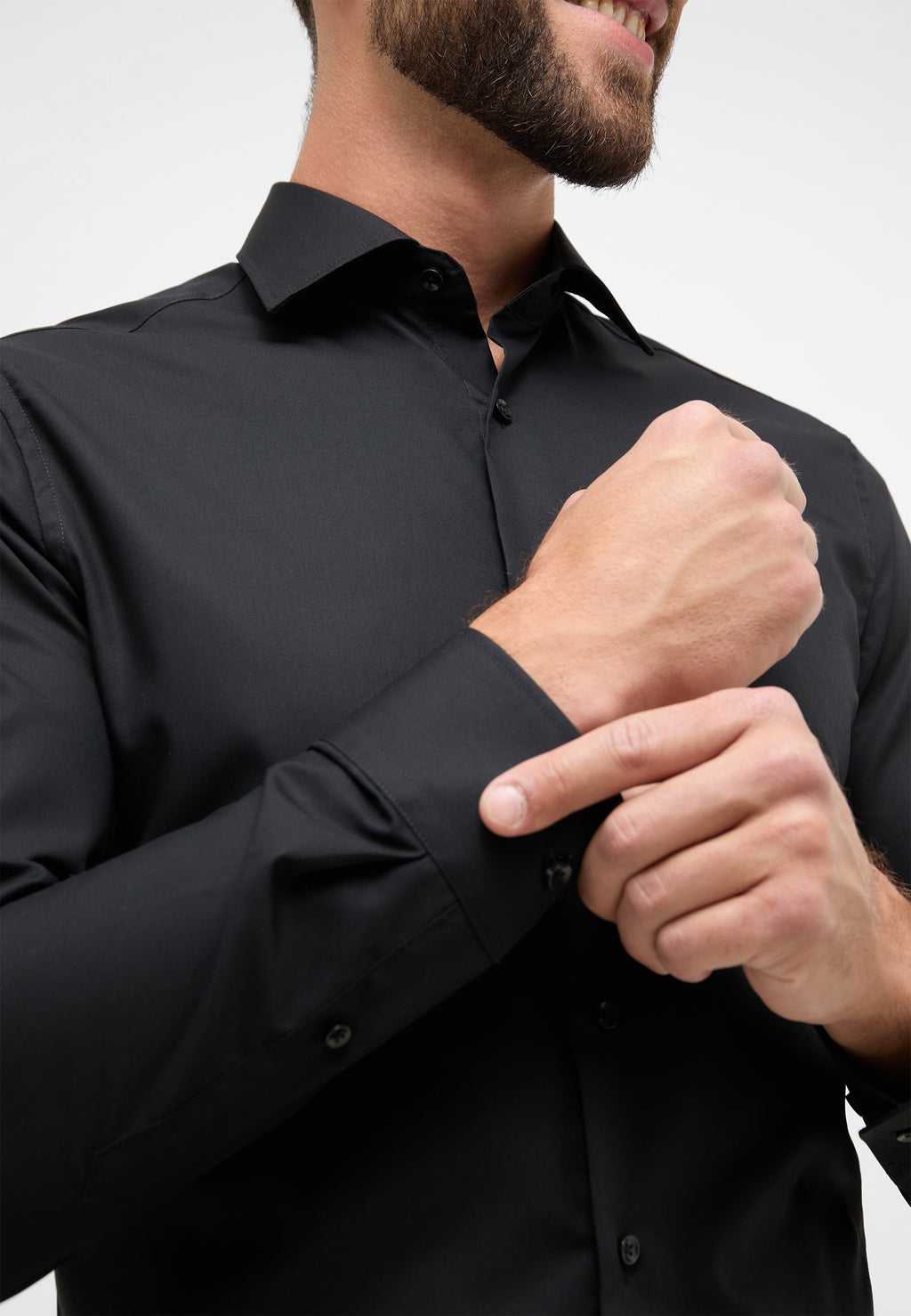 Hemden lange mouw zwart ETERNA