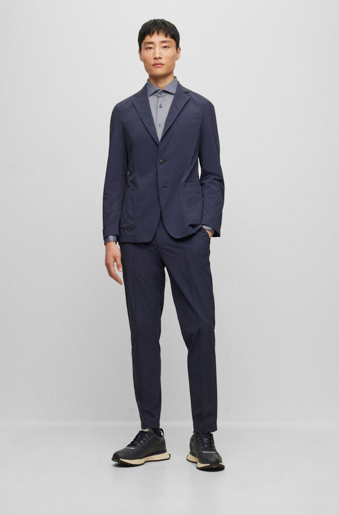 Hemden lange mouw blauw Boss Men Black