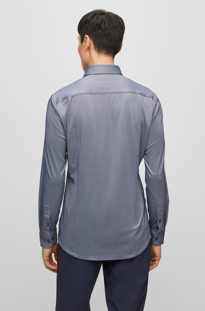 Hemden lange mouw blauw Boss Men Black