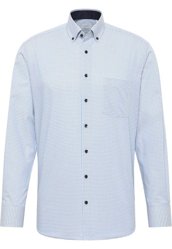 Hemden lange mouw blauw ETERNA