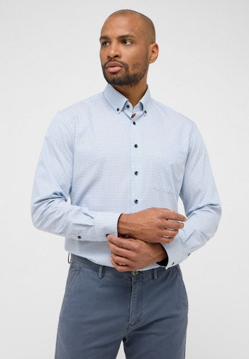 Hemden lange mouw blauw ETERNA